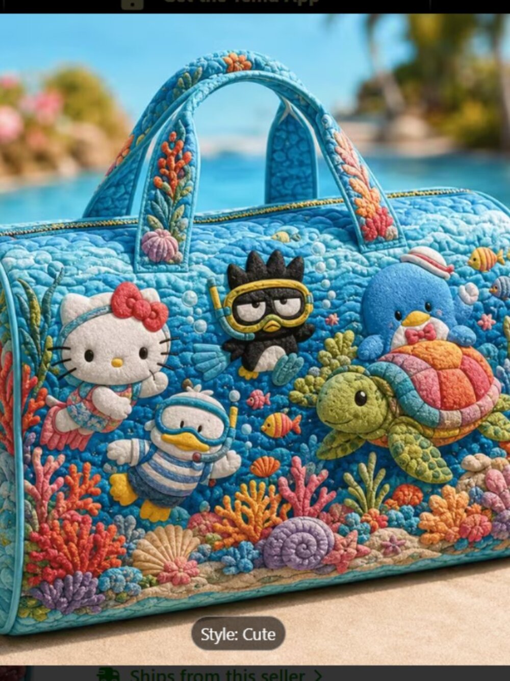 Kawaii Sanrio Underwater Travel Bag, Weekend Overnight Large Capacity